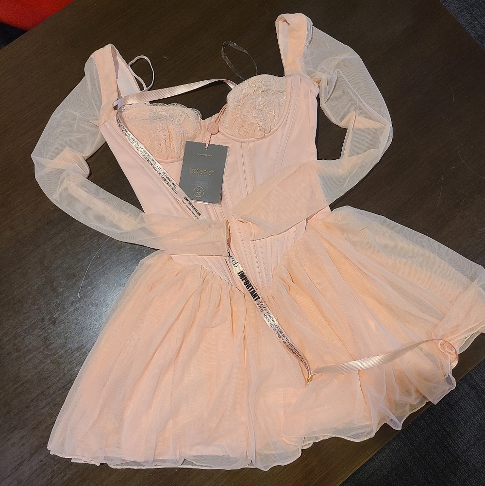 House of CB | Vivi Soft Peach Corset Mini - Picture 4 of 10
